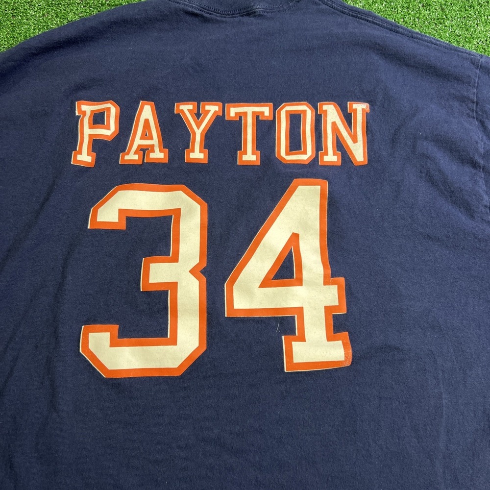 Chicago Bears Walter Payton #34 Blue Short Sleeve T-Shirt Size XL
